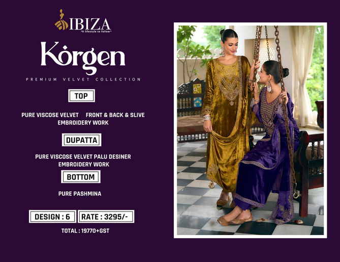 Korgen By Ibiza Viscose Velvet Wedding Salwar Suits Wholesale Shop In Surat